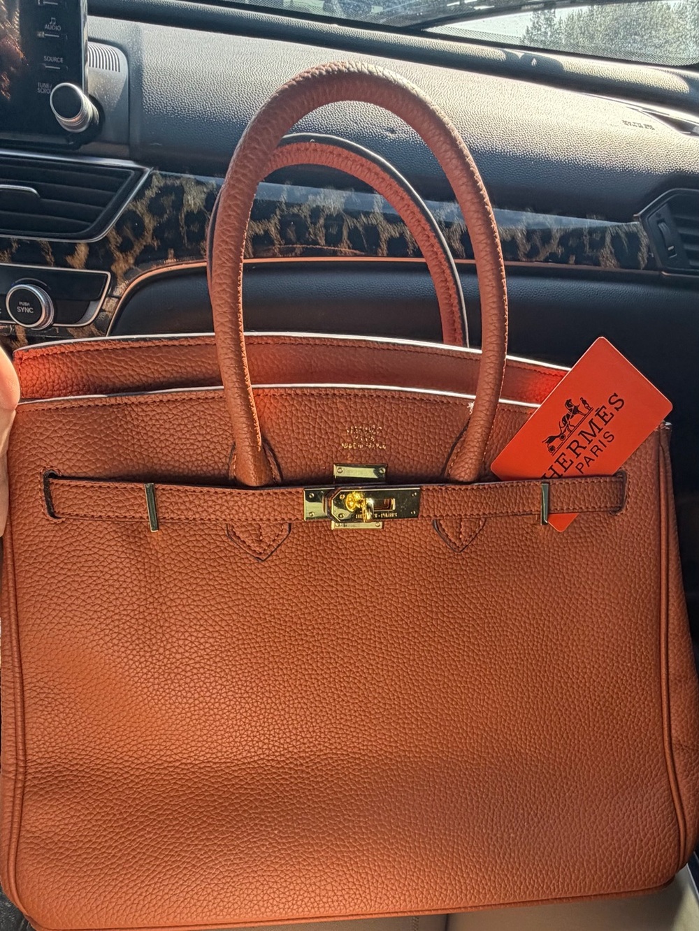 Hermes Orange Togo Leather Top-Handle Shoulder Bag with Gold Hardware&wallet